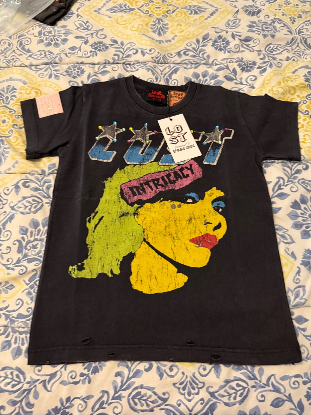 Lost Intricacy Kids Size 4 to 5T Black Graphic 'Intracy' Short Sleeve Tee